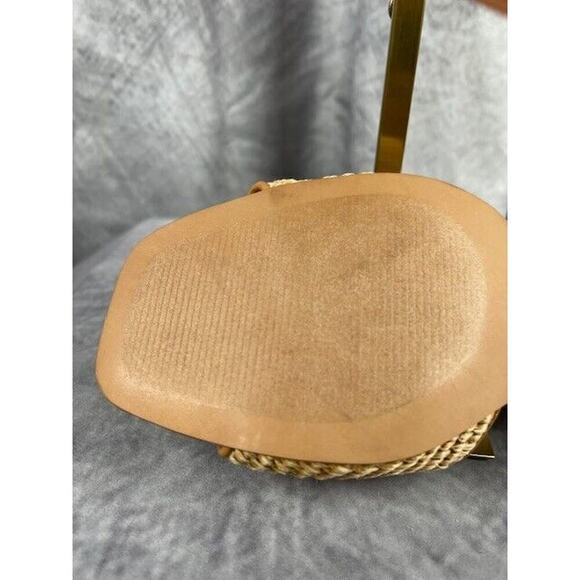 Steve Madden Santana Slide Sandals Womens 8.5 Raffia Accents Square Toe Boho - Picture 5 of 6